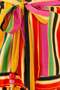 MEDIA OFF LINE_Kimono à rayures Arc-en-ciel en lin - Multicolore