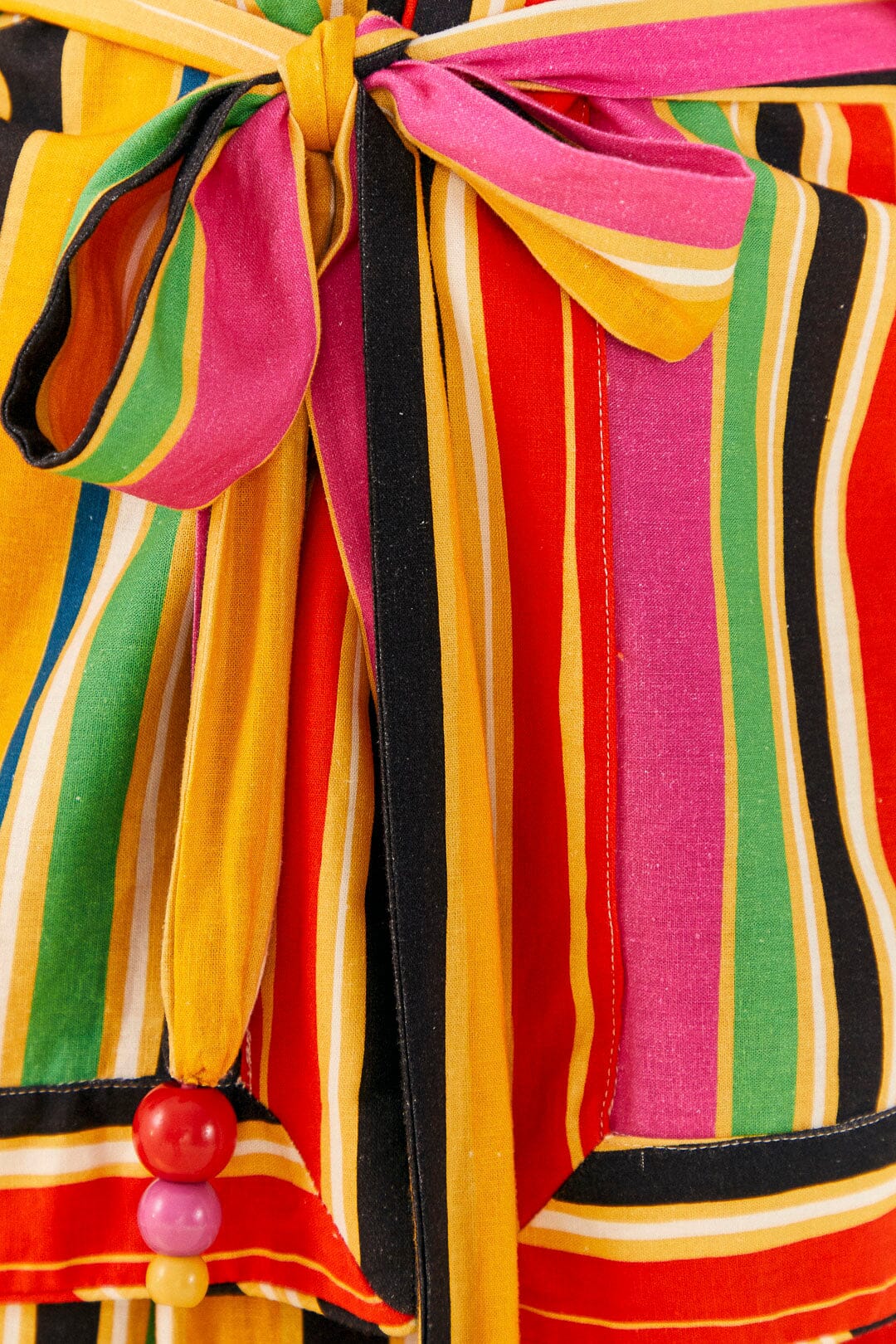 MEDIA OFF LINE_Kimono à rayures Arc-en-ciel en lin - Multicolore