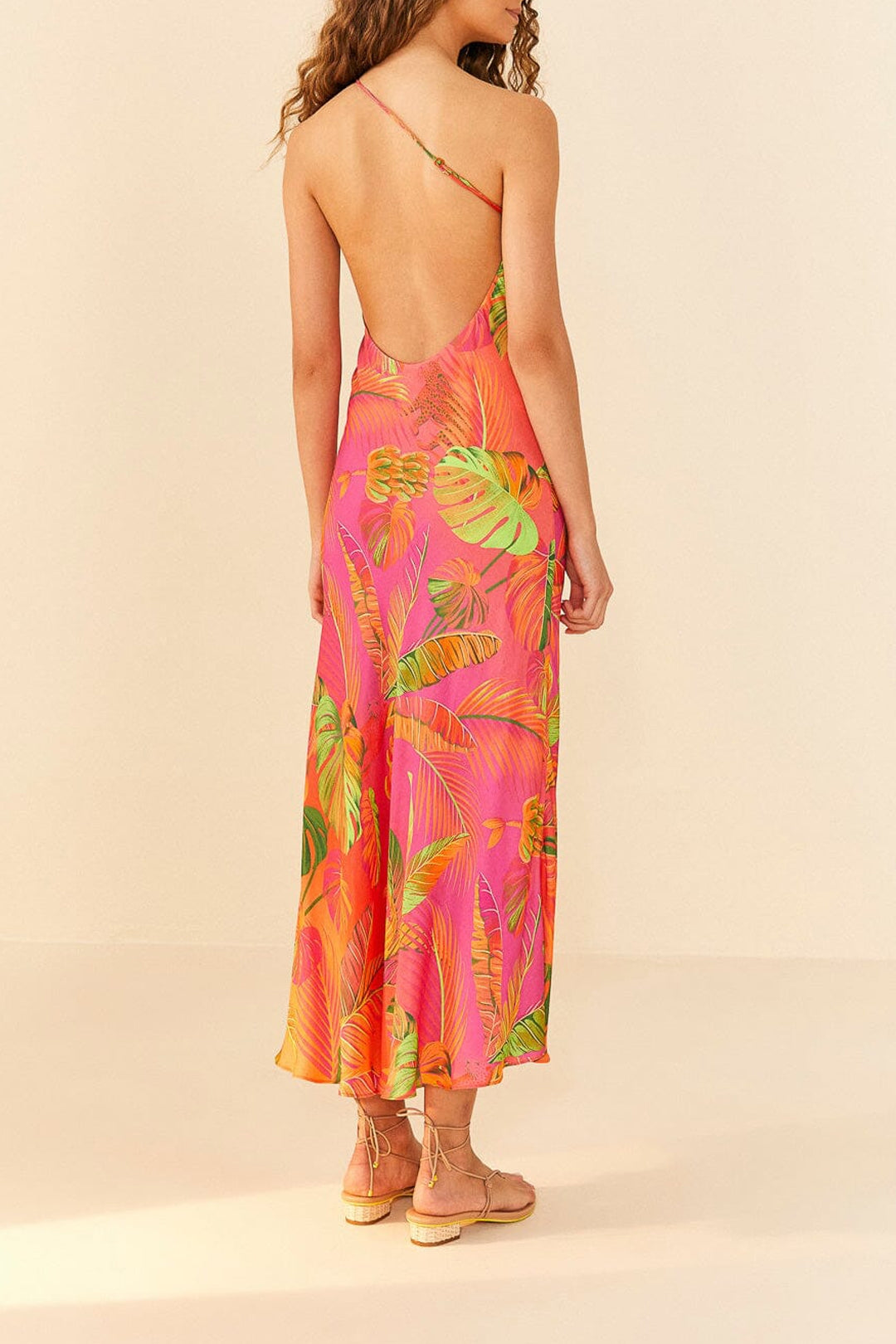 Robe midi asymétrique Ombre Forest - Orange