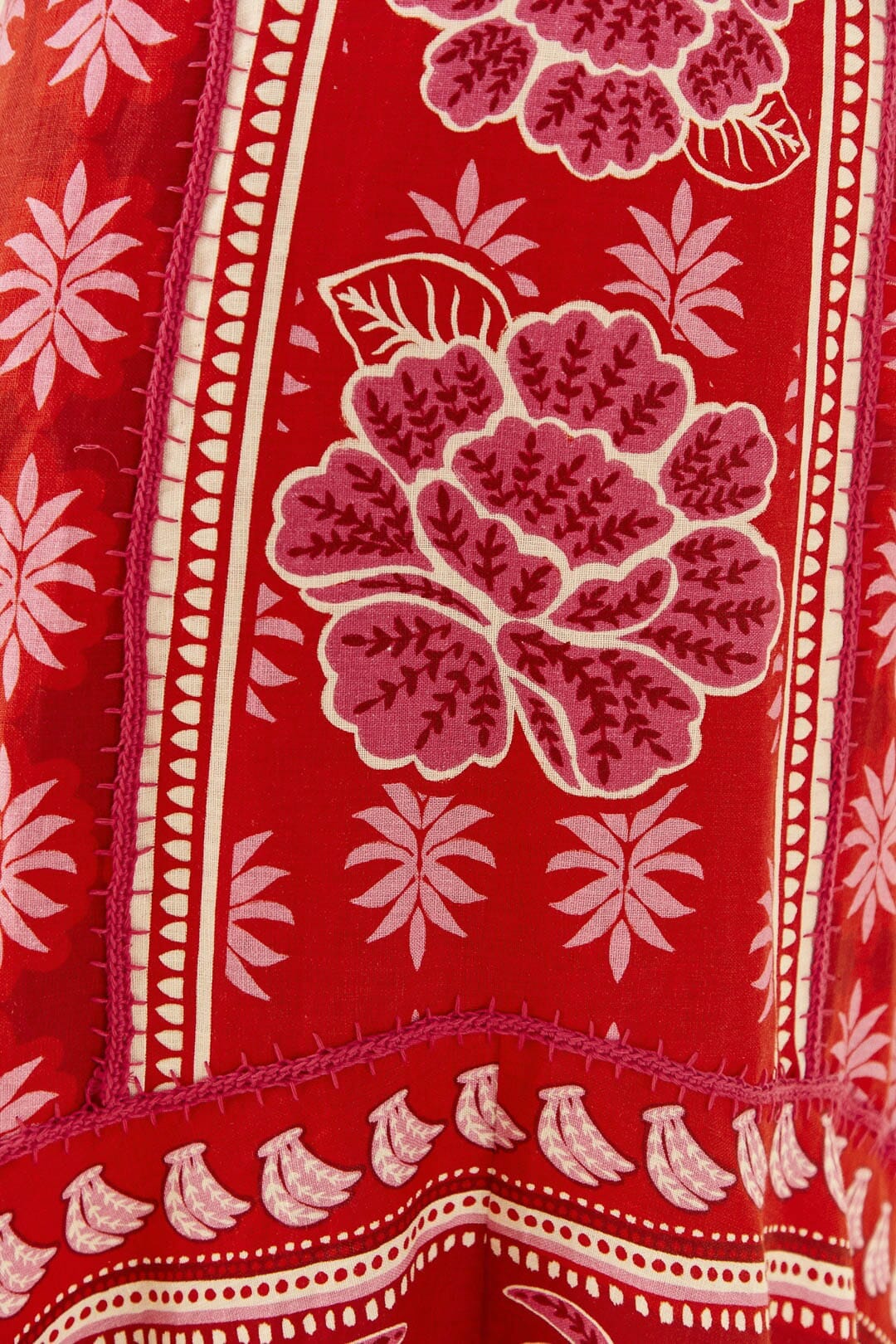 Robe midi Summer Sunrise en lin - Rouge