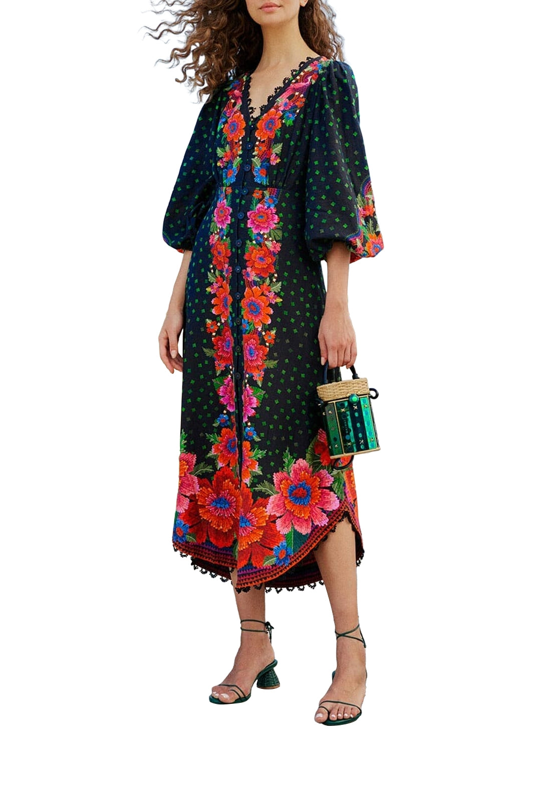 MEDIA OFF LINE_Robe Eng Blooming Garden en lin - Noir