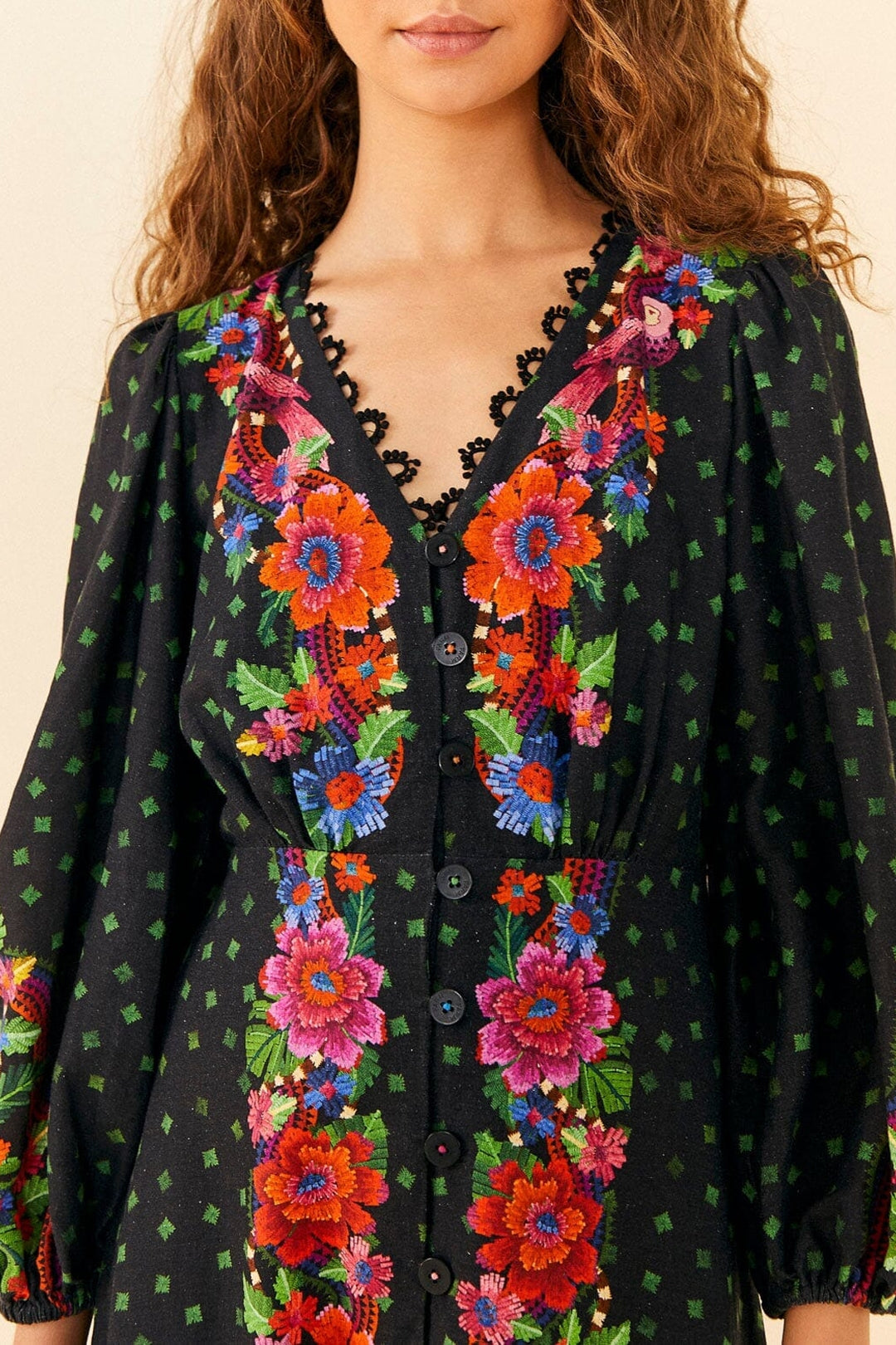 MEDIA OFF LINE_Robe Eng Blooming Garden en lin - Noir