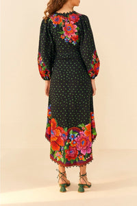 MEDIA OFF LINE_Robe Eng Blooming Garden en lin - Noir