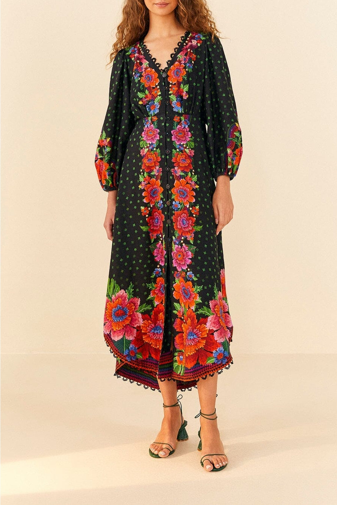 MEDIA OFF LINE_Robe Eng Blooming Garden en lin - Noir
