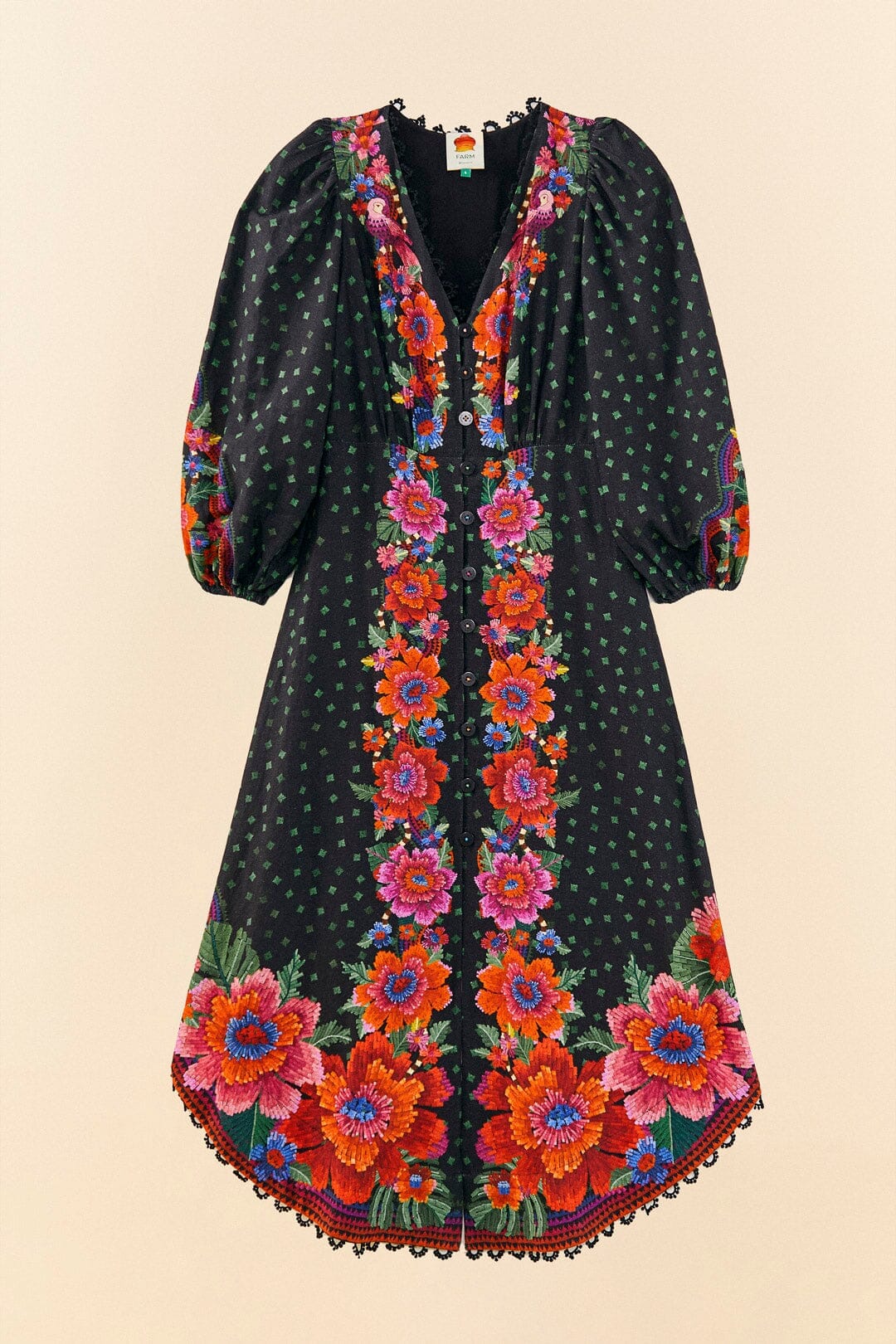 MEDIA OFF LINE_Robe Eng Blooming Garden en lin - Noir