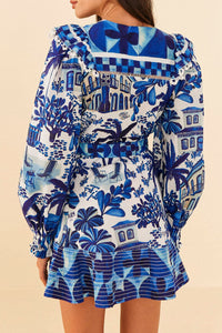 Sweet Rio short skirt in cotton - Blue