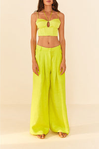 Pantalon Citron en lin - Jaune