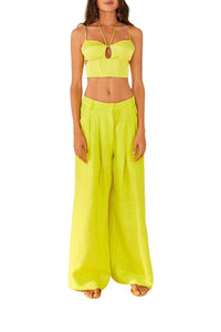 Pantalon Citron en lin - Jaune