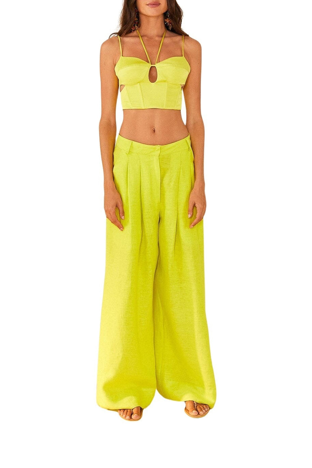 Pantalon Citron en lin - Jaune