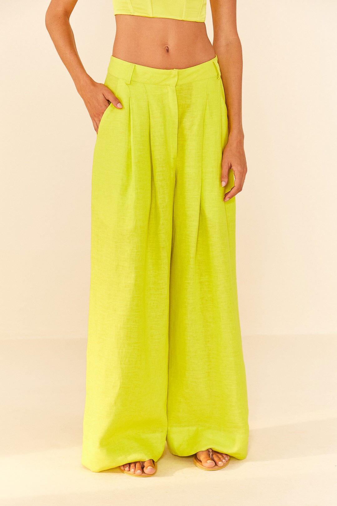 Pantalon Citron en lin - Jaune