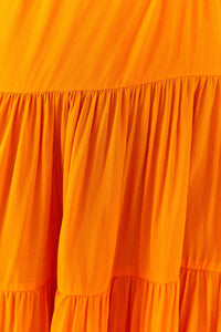 MEDIA OFF LINE_Robe longue asymétrique en coton - Orange
