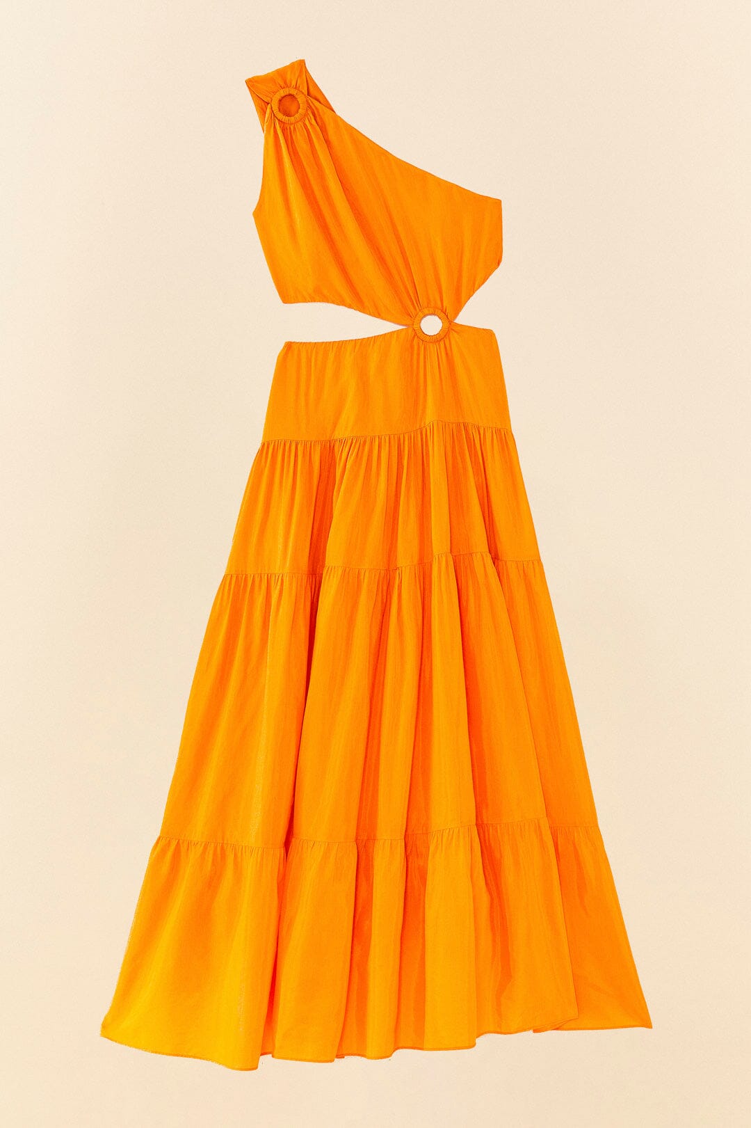 MEDIA OFF LINE_Robe longue asymétrique en coton - Orange