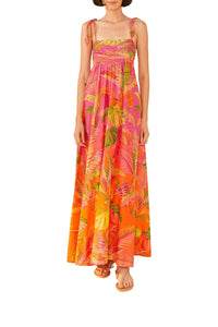 Robe longue Ombre Forest - Orange