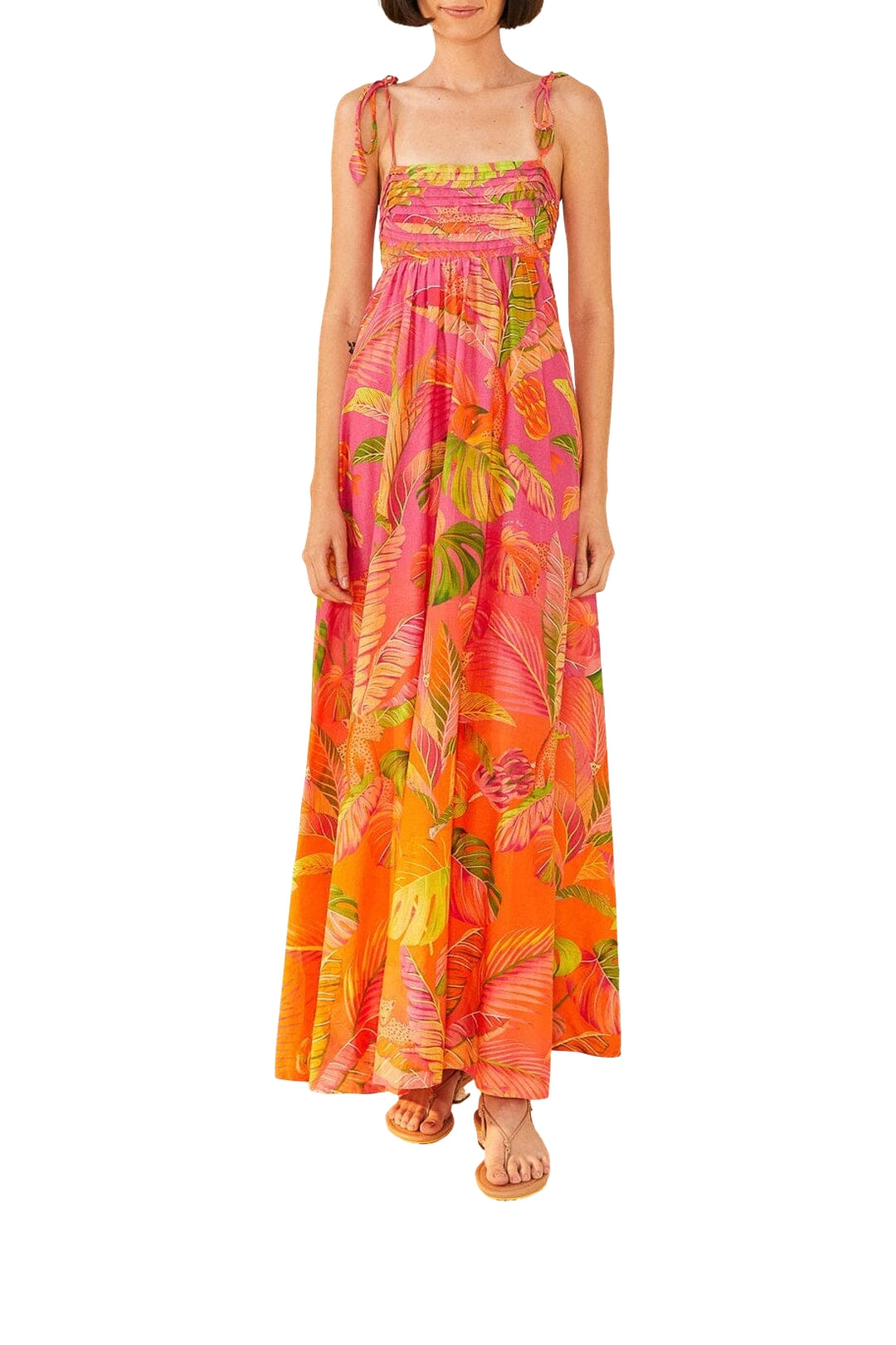 Robe longue Ombre Forest - Orange
