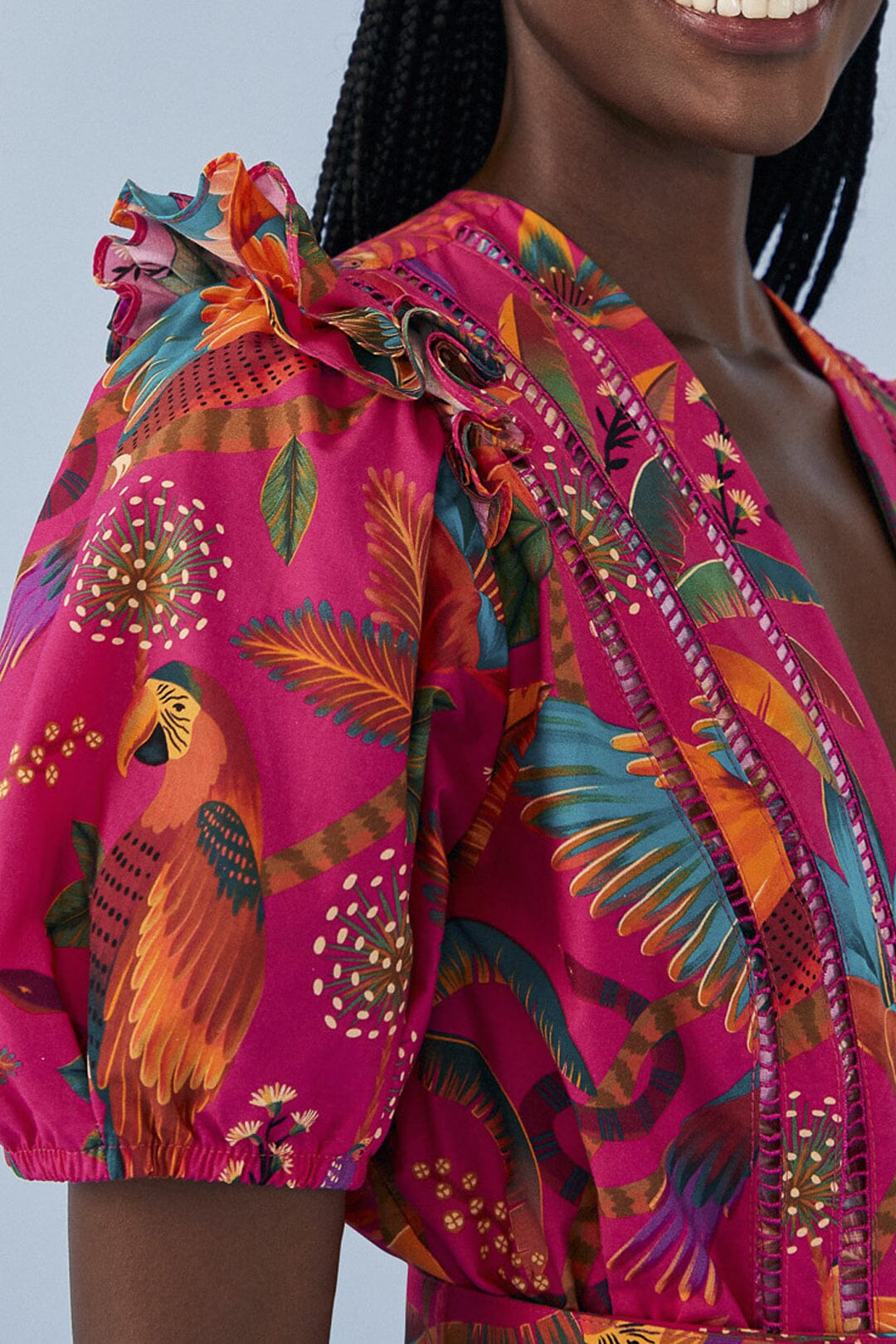 Combi-short Macaw Party en coton - Rose