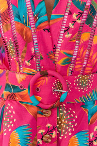 Combi-short Macaw Party en coton - Rose