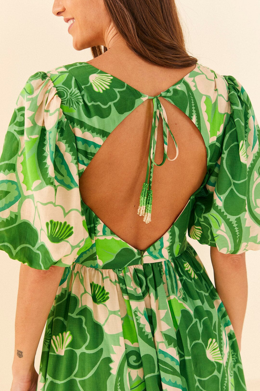MEDIA OFF LINE_Robe midi Tropical Groove - Vert