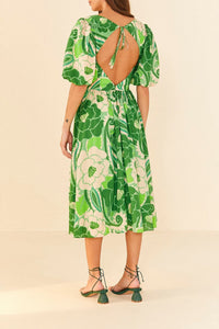 MEDIA OFF LINE_Robe midi Tropical Groove - Vert