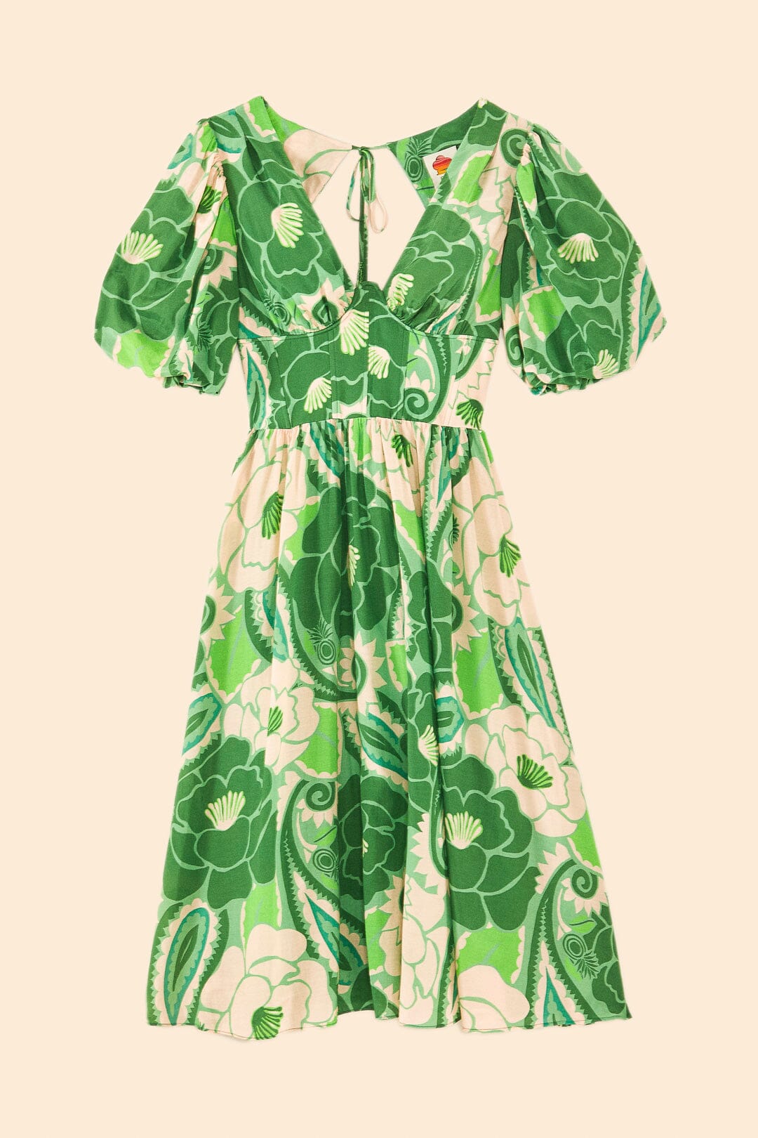MEDIA OFF LINE_Robe midi Tropical Groove - Vert