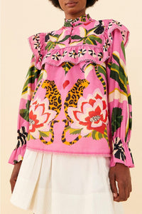 MEDIA OFF LINE_Blouse Leopard forest - Rose