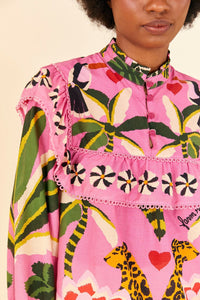 MEDIA OFF LINE_Blouse Leopard forest - Rose