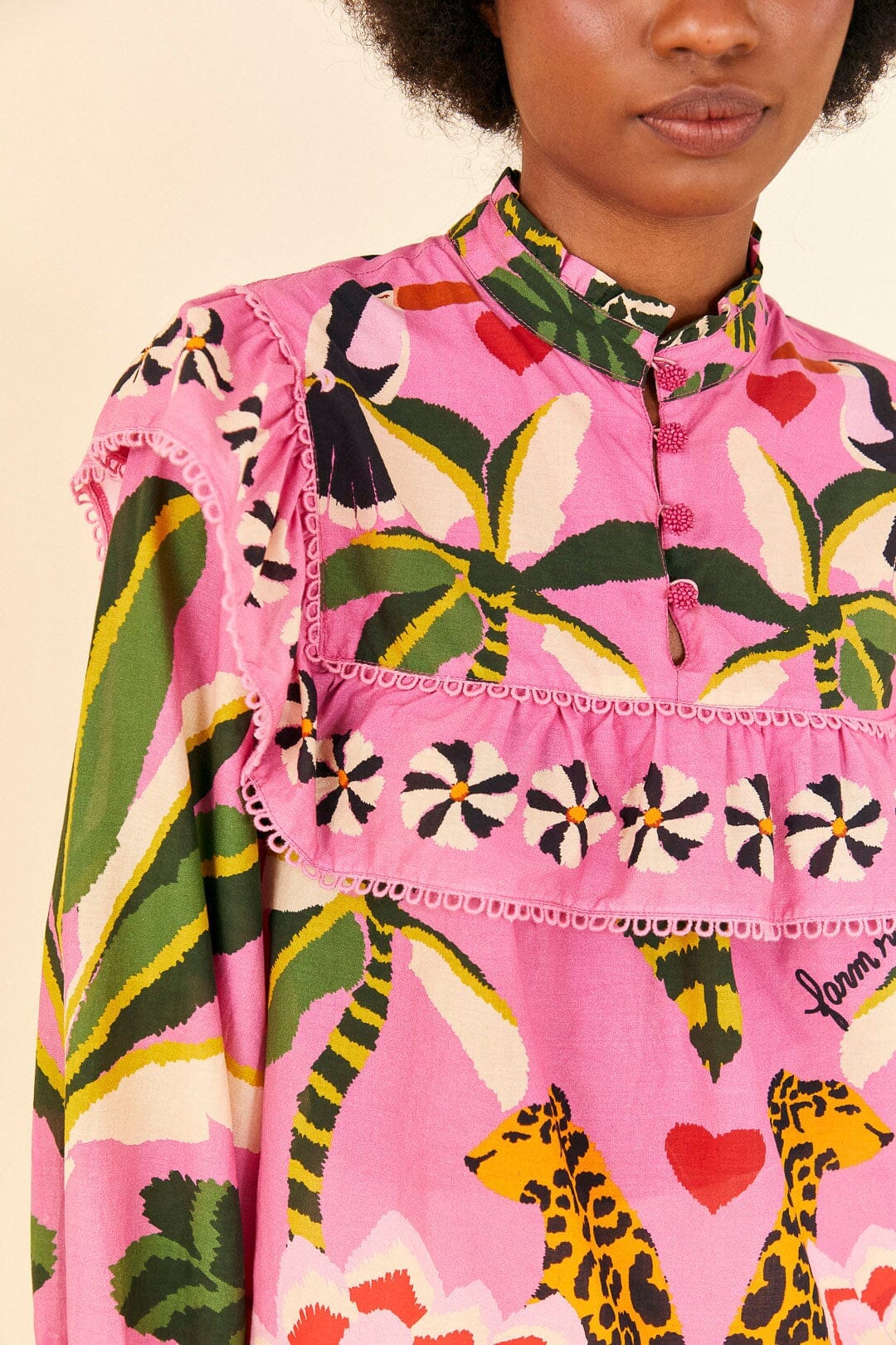 MEDIA OFF LINE_Blouse Leopard forest - Rose