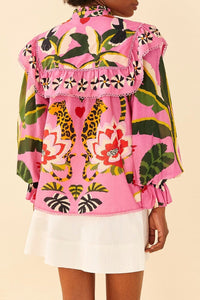 MEDIA OFF LINE_Blouse Leopard forest - Rose