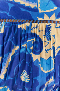 Blouse Tropical Groove en coton - Bleu