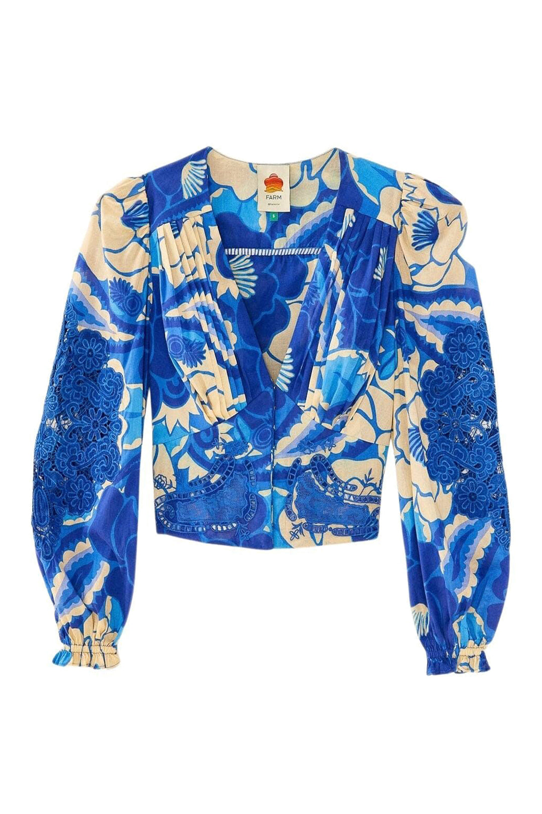 Blouse Tropical Groove en coton - Bleu