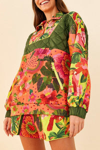 MEDIA OFF LINE_Sweat Jardin fleuri en coton mélangé - Multicolore