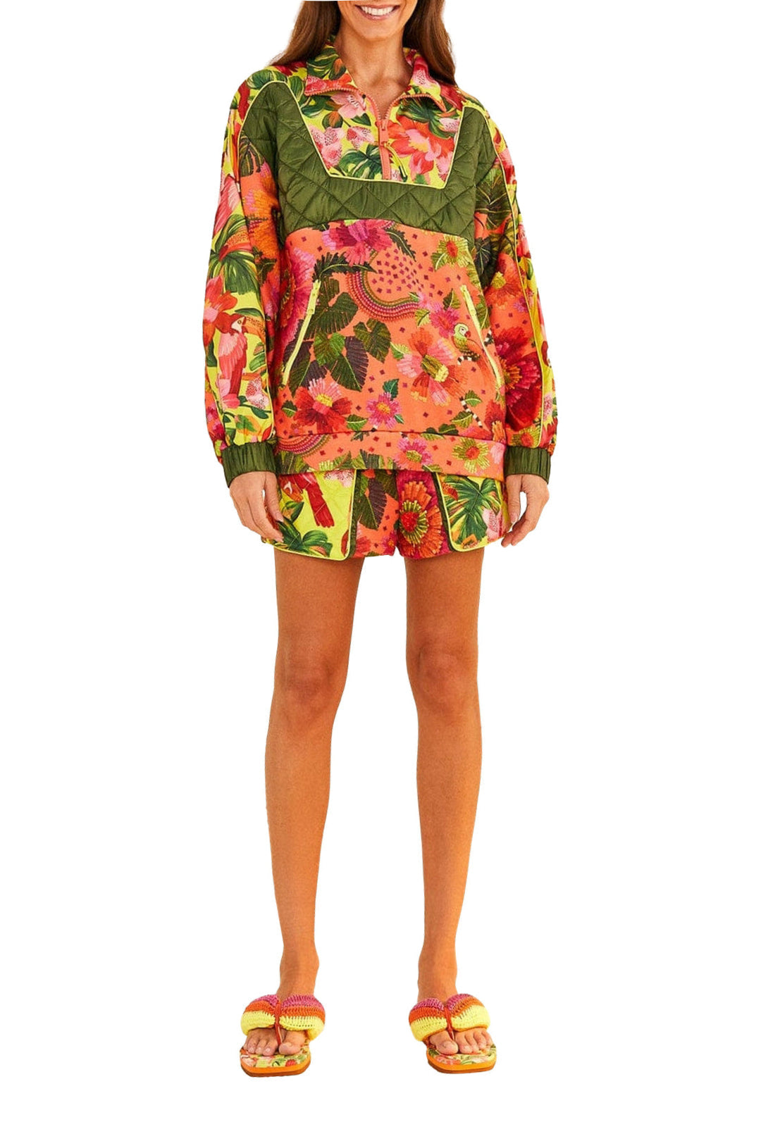 MEDIA OFF LINE_Sweat Jardin fleuri en coton mélangé - Multicolore