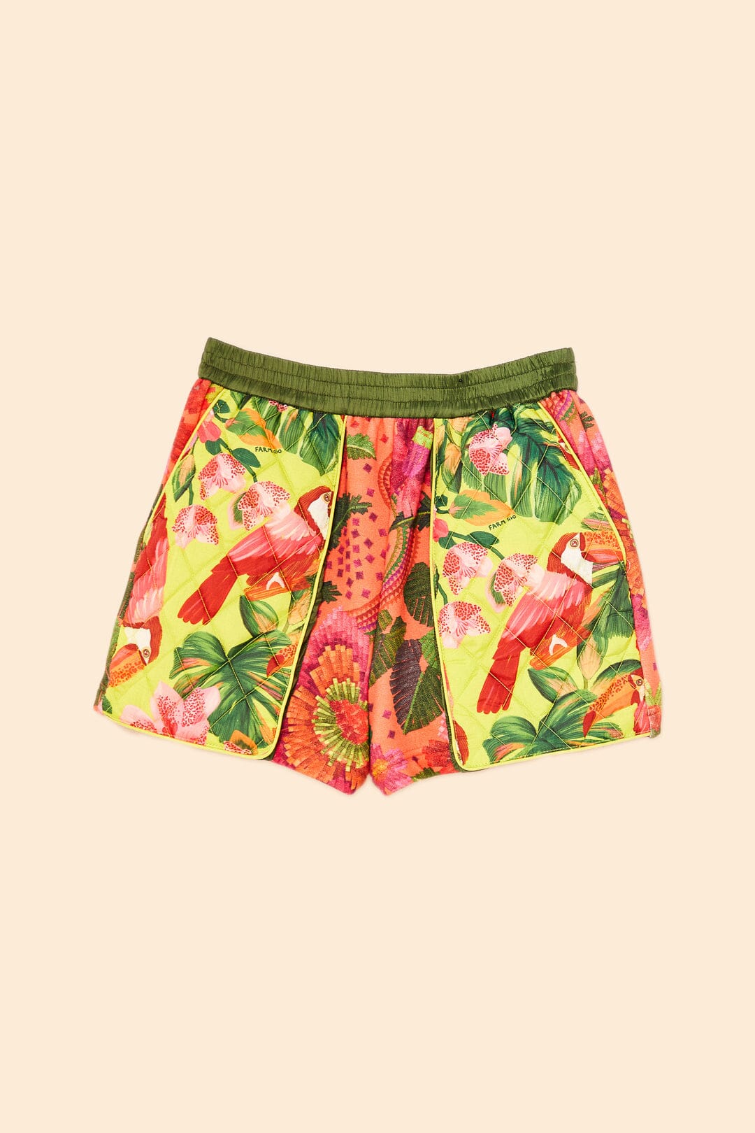 Short Jardin fleuri en coton mélangé - Multicolore