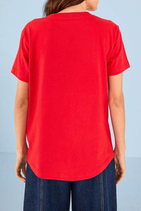 T-shirt imprimé signe du zodiaque Bélier en coton - Rouge