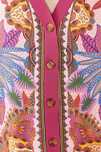 Cardigan Macaw effet foulard - Rose