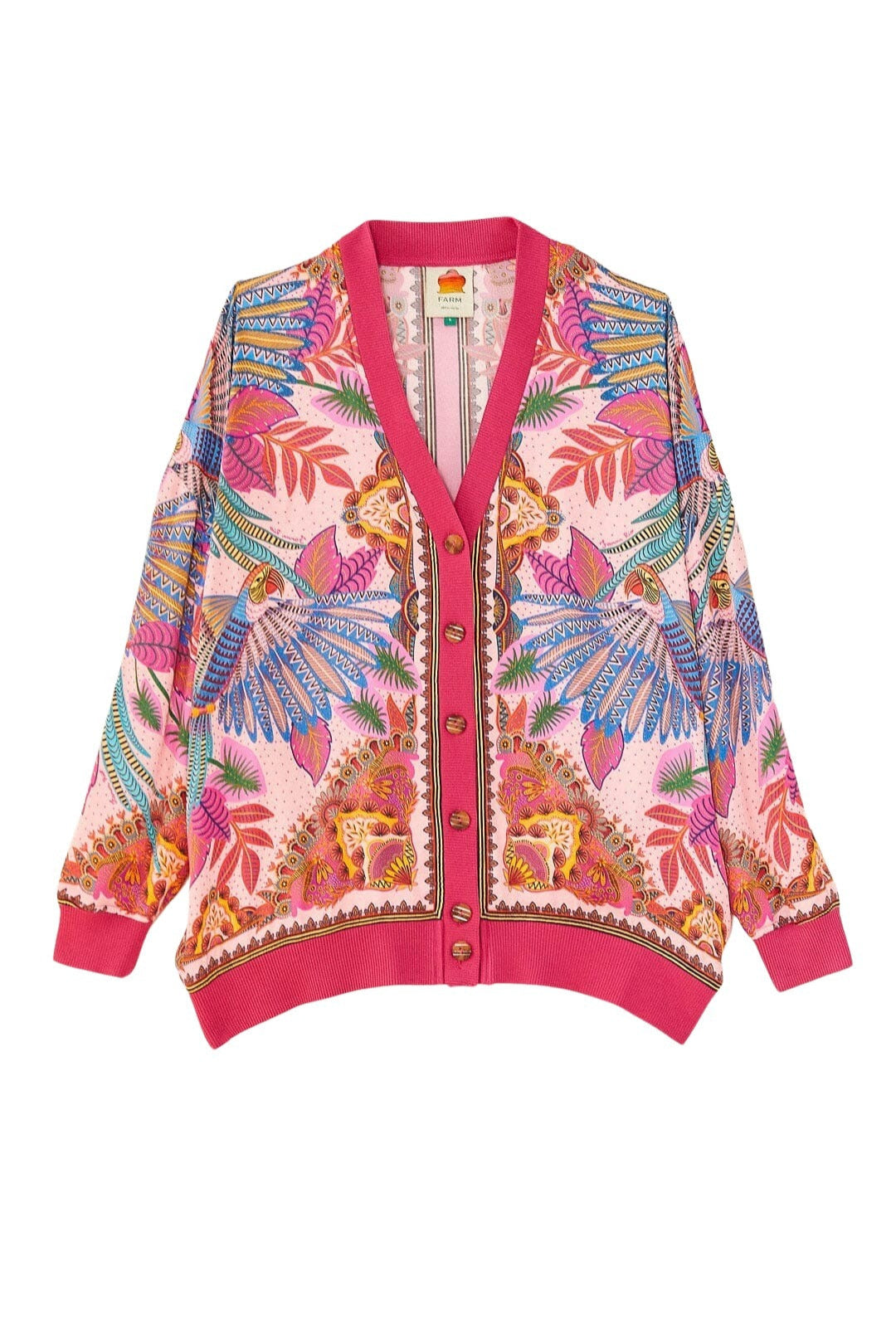 Cardigan Macaw effet foulard - Rose