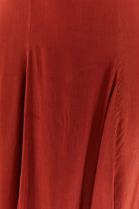 MEDIA OFF LINE_Robe longue asymétrique à bandeau - Rouge