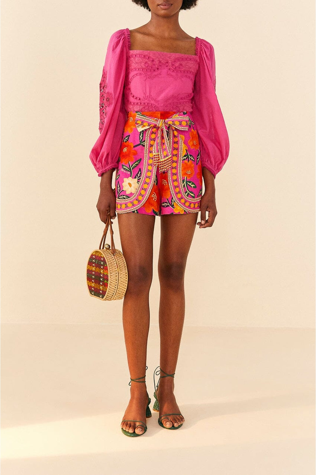 MEDIA OFF LINE_Short Flower Tapestry en lin - Rose