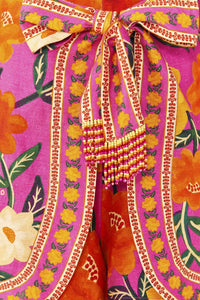 MEDIA OFF LINE_Short Flower Tapestry en lin - Rose