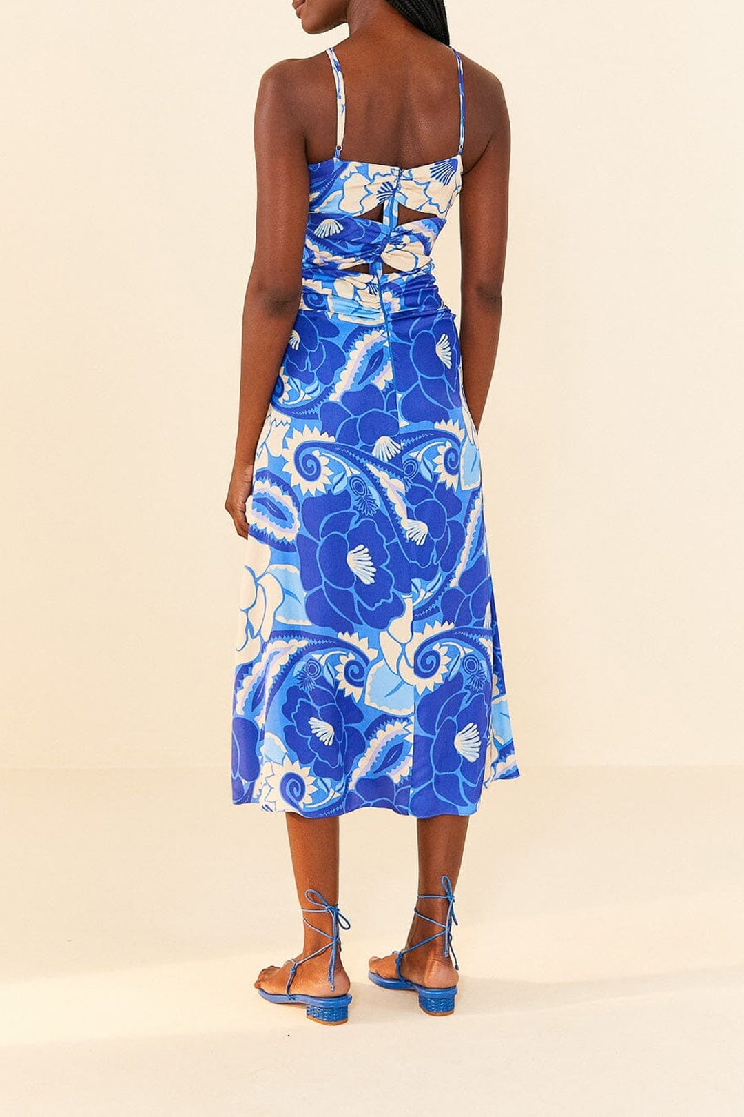Robe midi Groove Tropical - Bleu