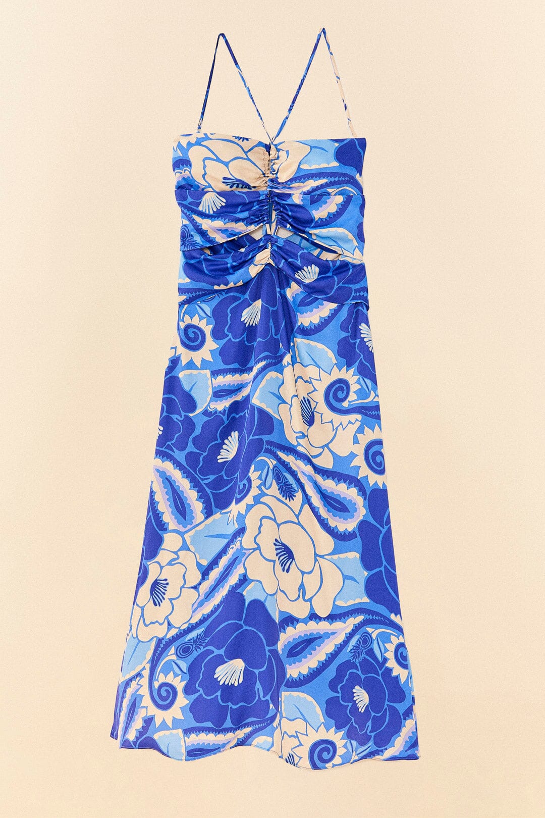 Robe midi Groove Tropical - Bleu