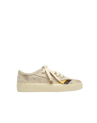 70's striped low-top leather trainers - Off White Suede