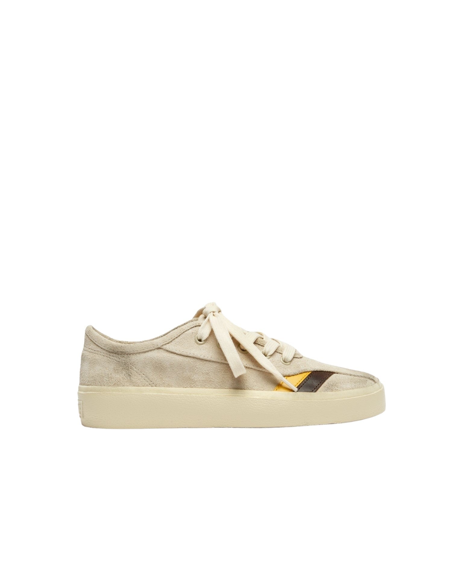 70's striped low-top leather trainers - Off White Suede