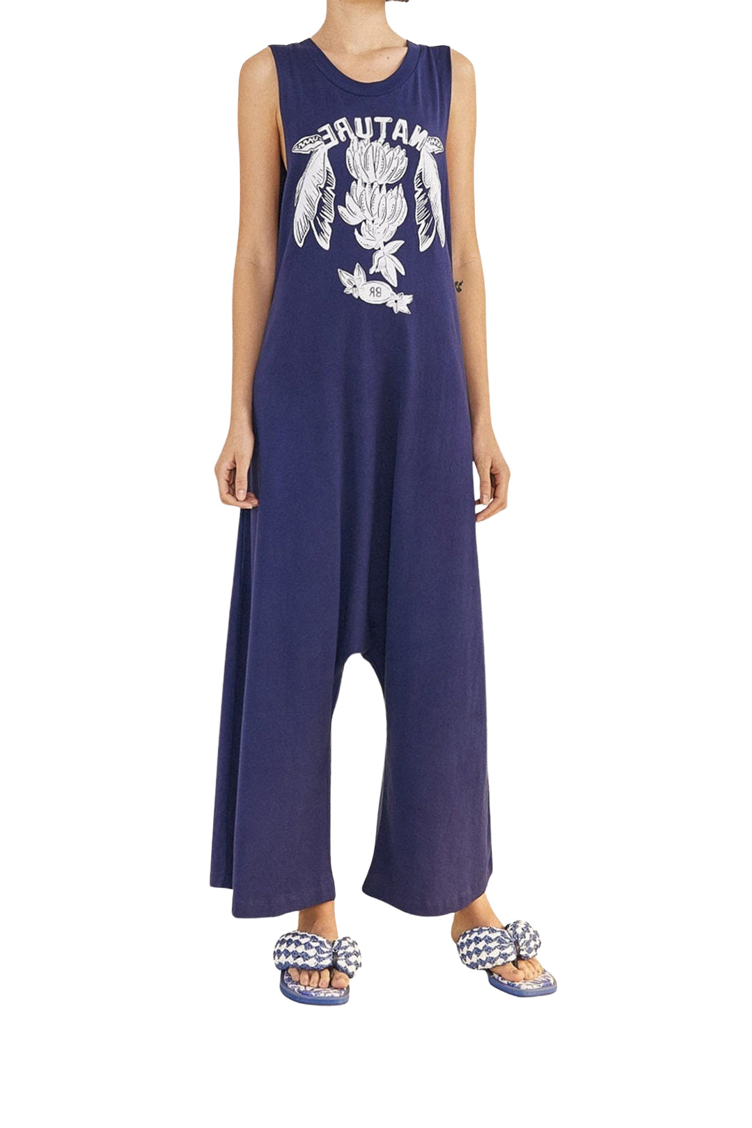 Nature cotton jumpsuit - Blue