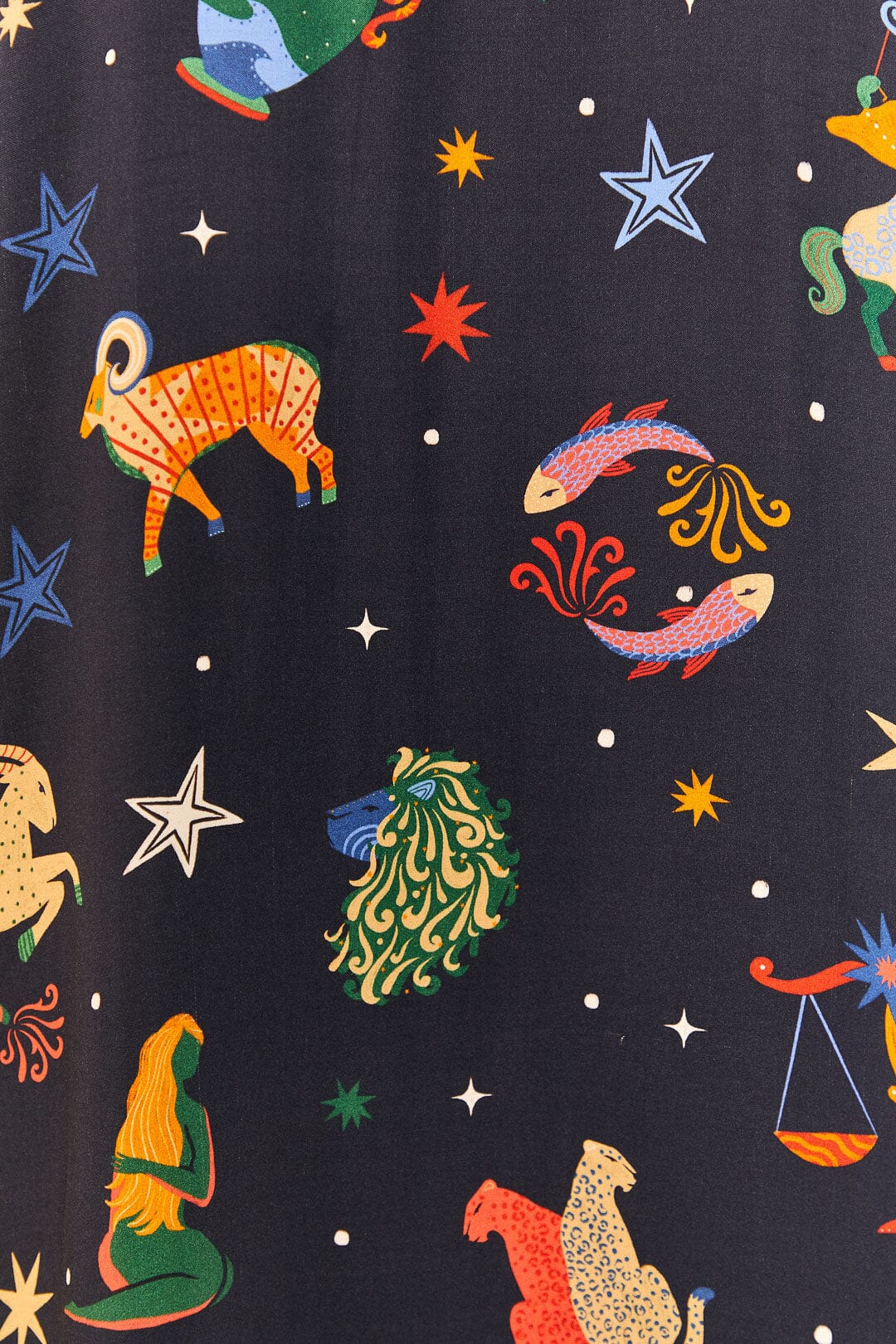 Chemise longue à motifs signe du zodiaque - Noir