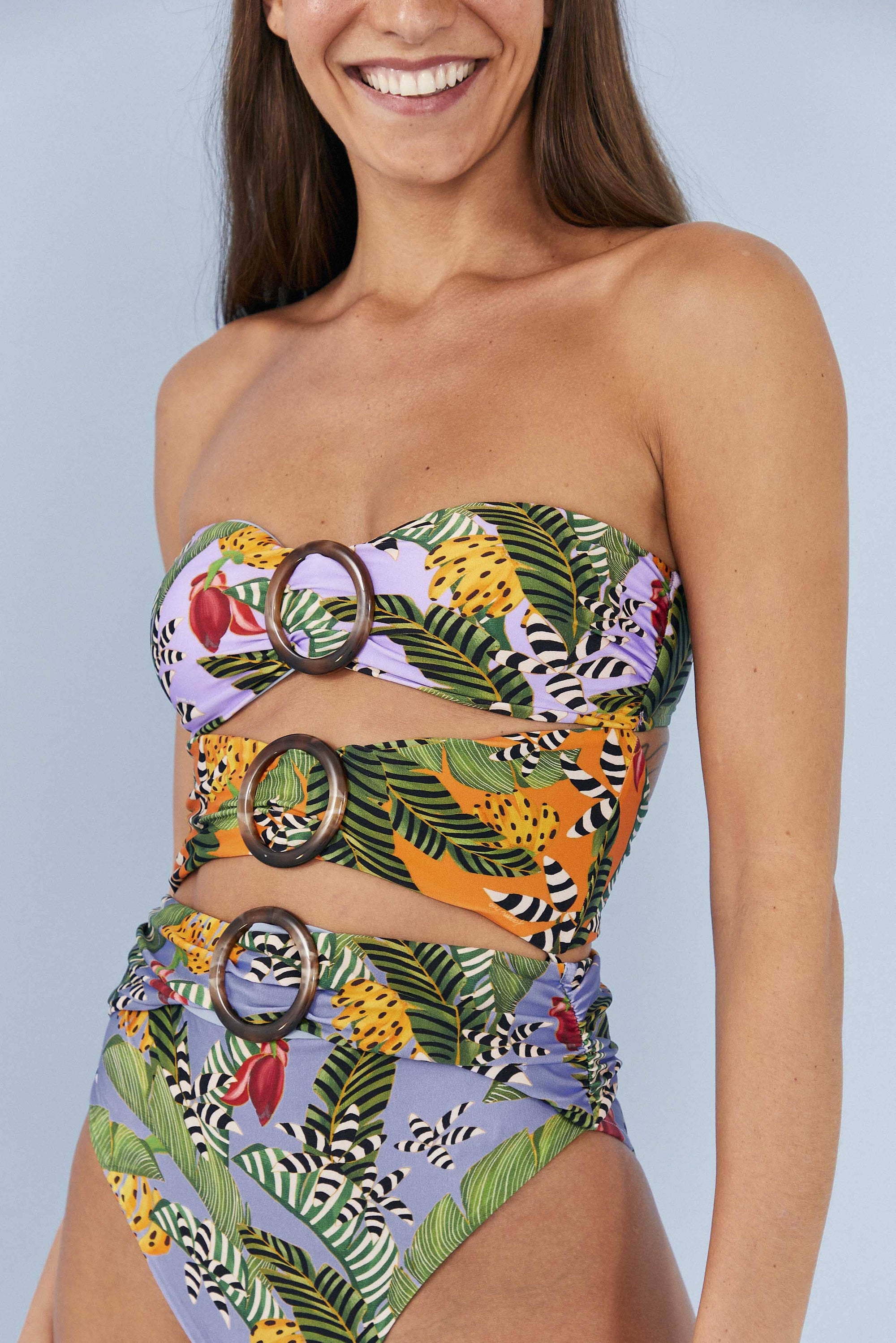 MEDIA OFF LINE_Maillot de bain une pièce Striped Bananas - Multicolore
