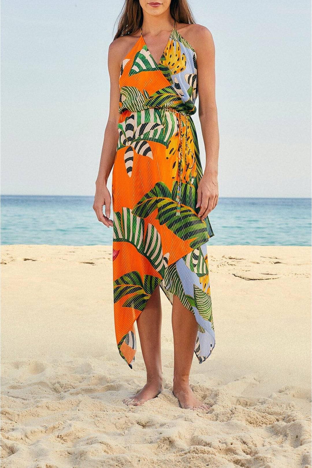 Robe midi Striped Bananas - Multicolore