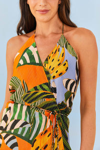 Robe midi Striped Bananas - Multicolore