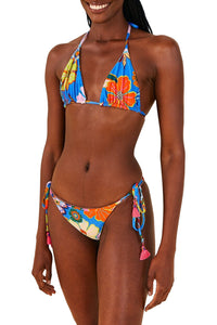 MEDIA OFF LINE_Haut de bikini réversible Full Garden - Bleu