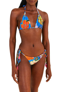 MEDIA OFF LINE_Bas de bikini réversible Full Garden - Bleu