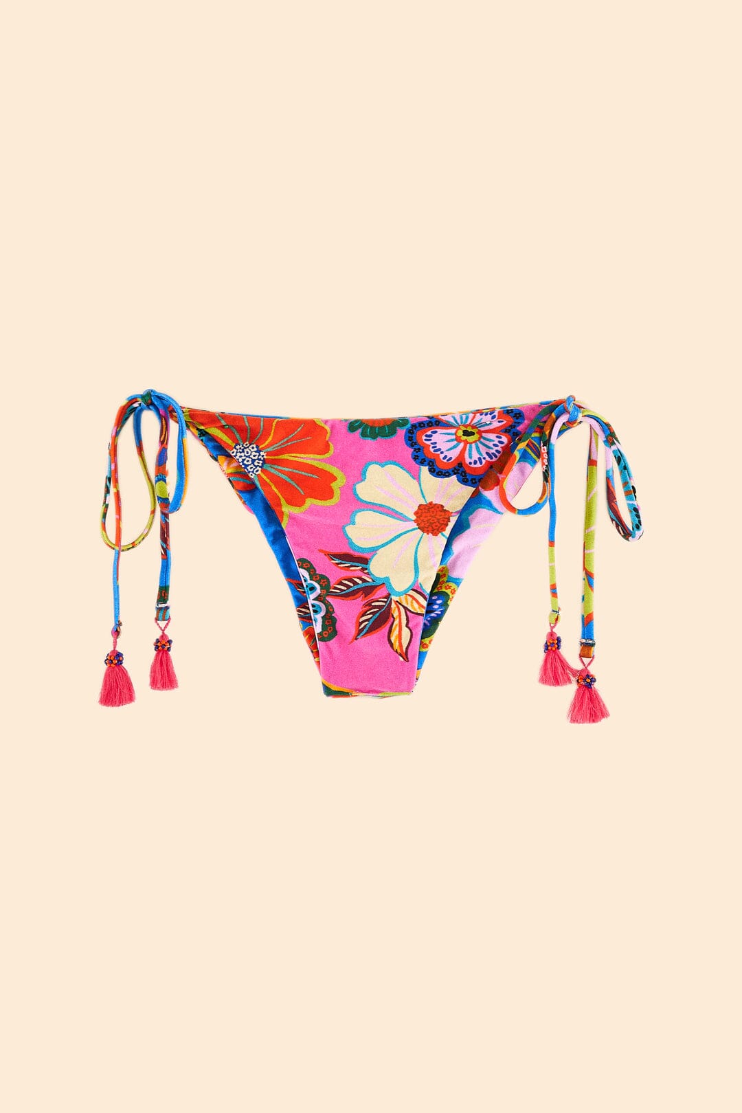 MEDIA OFF LINE_Bas de bikini réversible Full Garden - Bleu